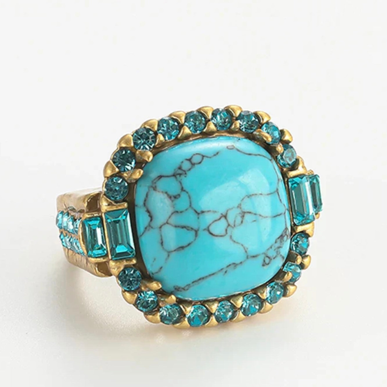 Vintage Art Deco Turquoise Gold Ring