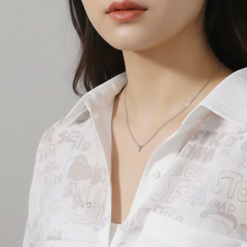 Beloved Initial Necklace | White Gold