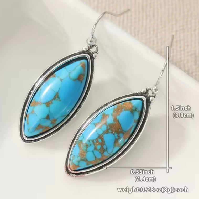 Chic Turquoise Jasper Teardrop Earrings