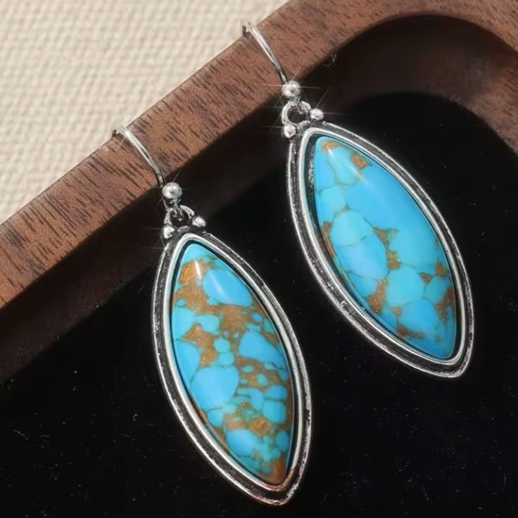 Chic Turquoise Jasper Teardrop Earrings